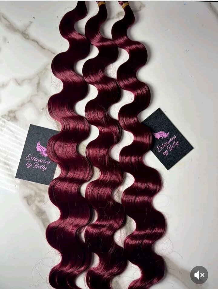 Burgundy(BUG) body wave braiding extension