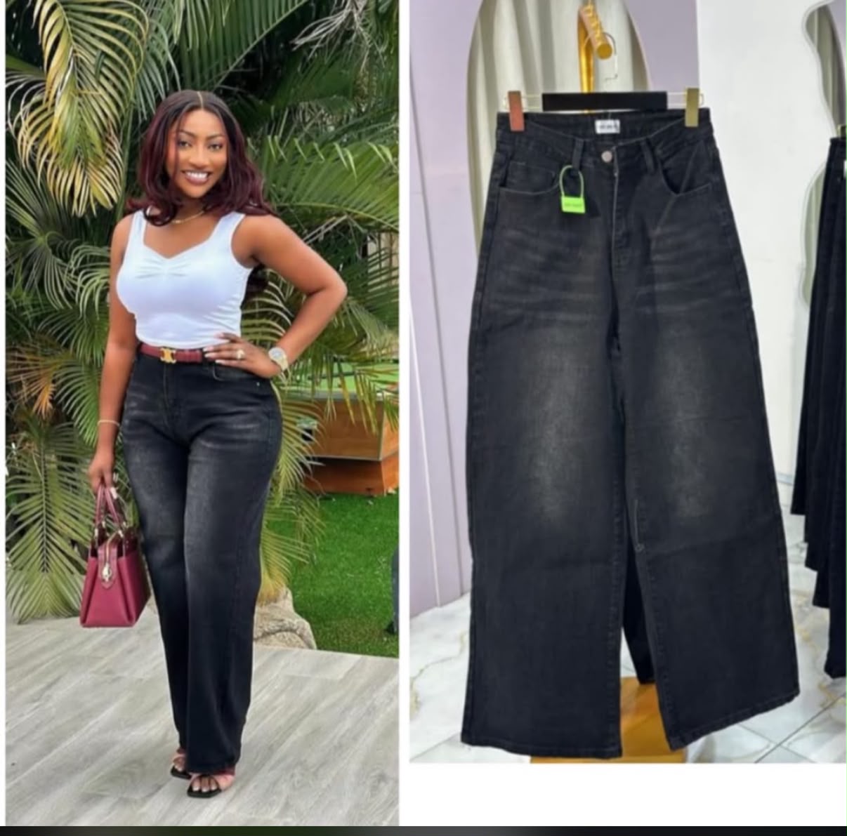 Classic Black Wide-Leg Jeans