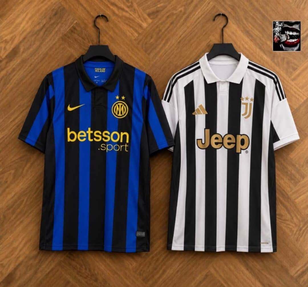 Milan and juventus home kit