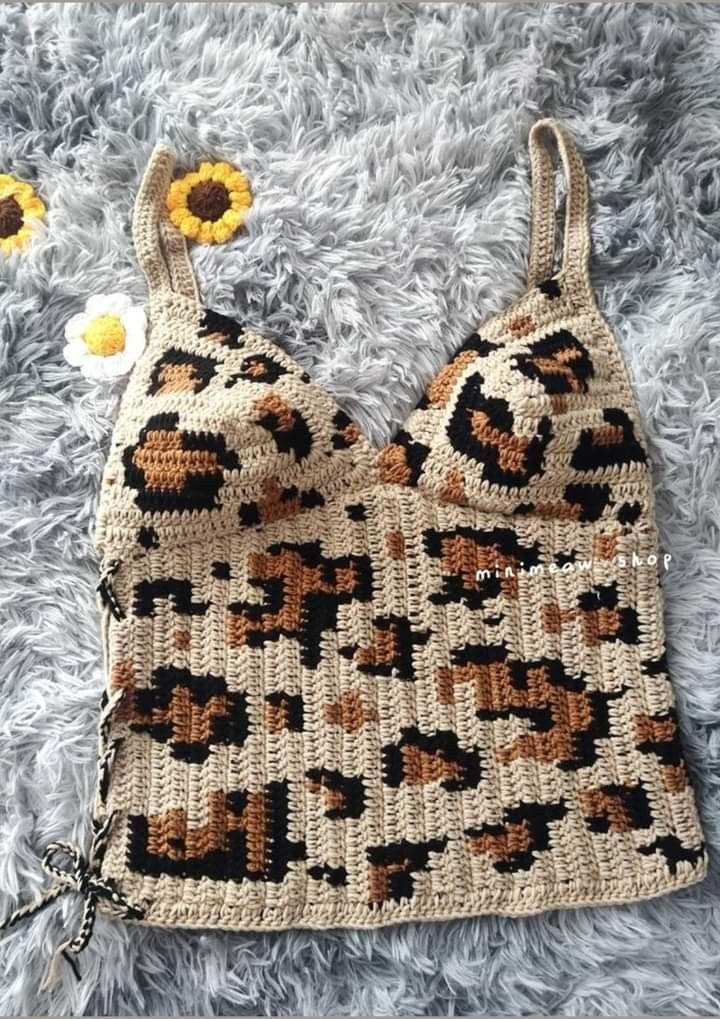 Cheetah print tapestry top