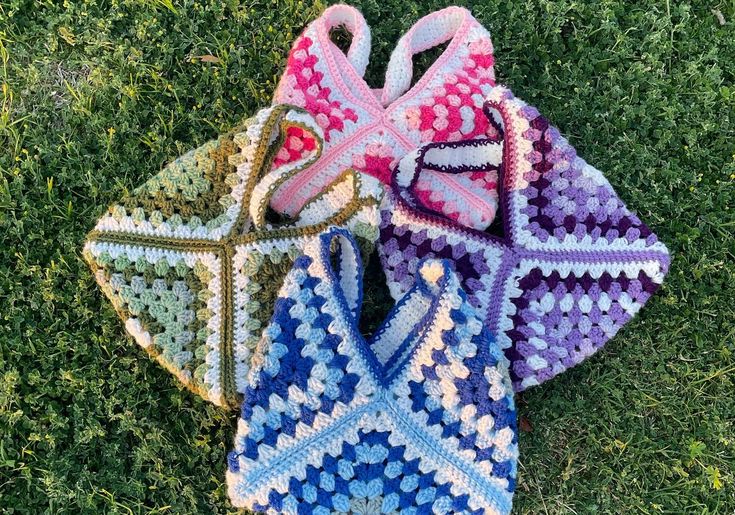Granny Square tote bags