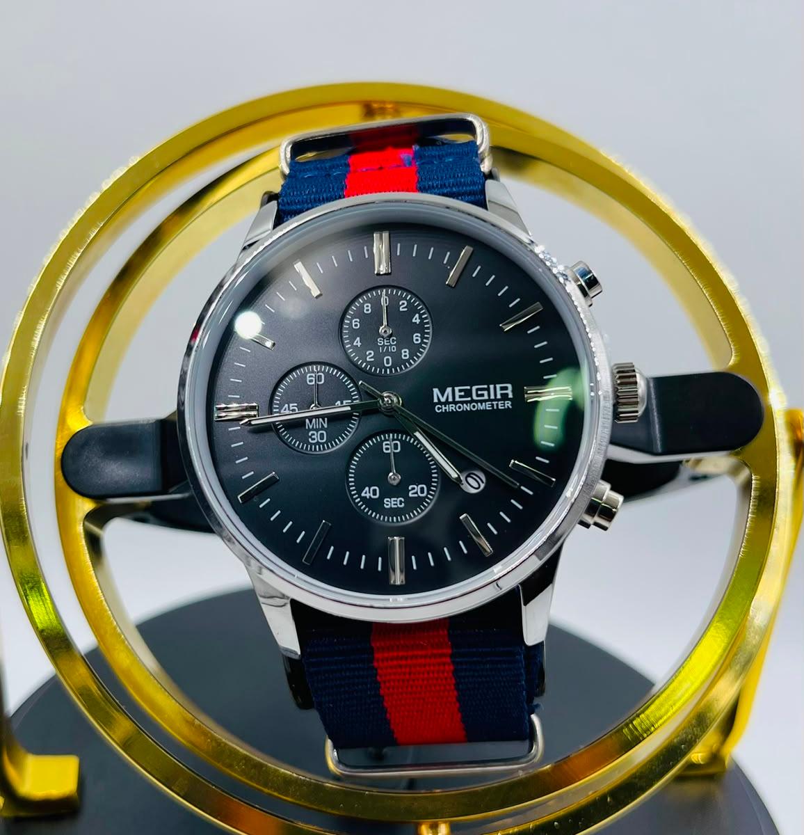 Megir chronograph leather