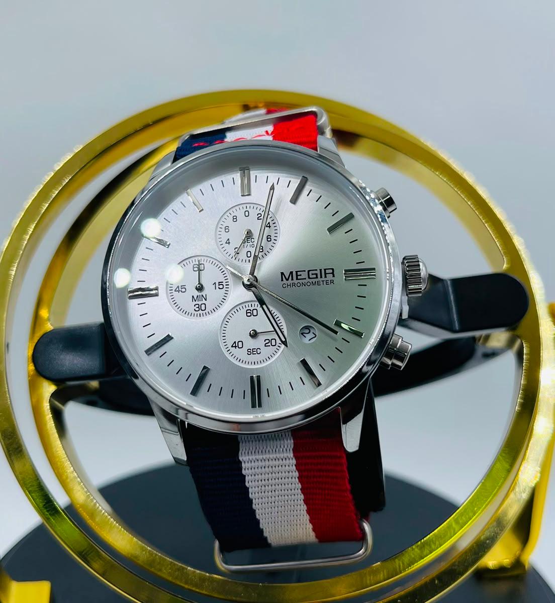 Megir chronograph leather