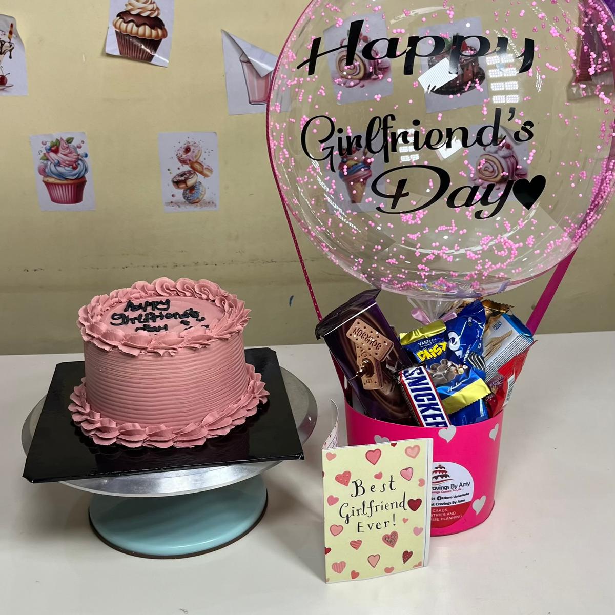 Hot air balloon and cake