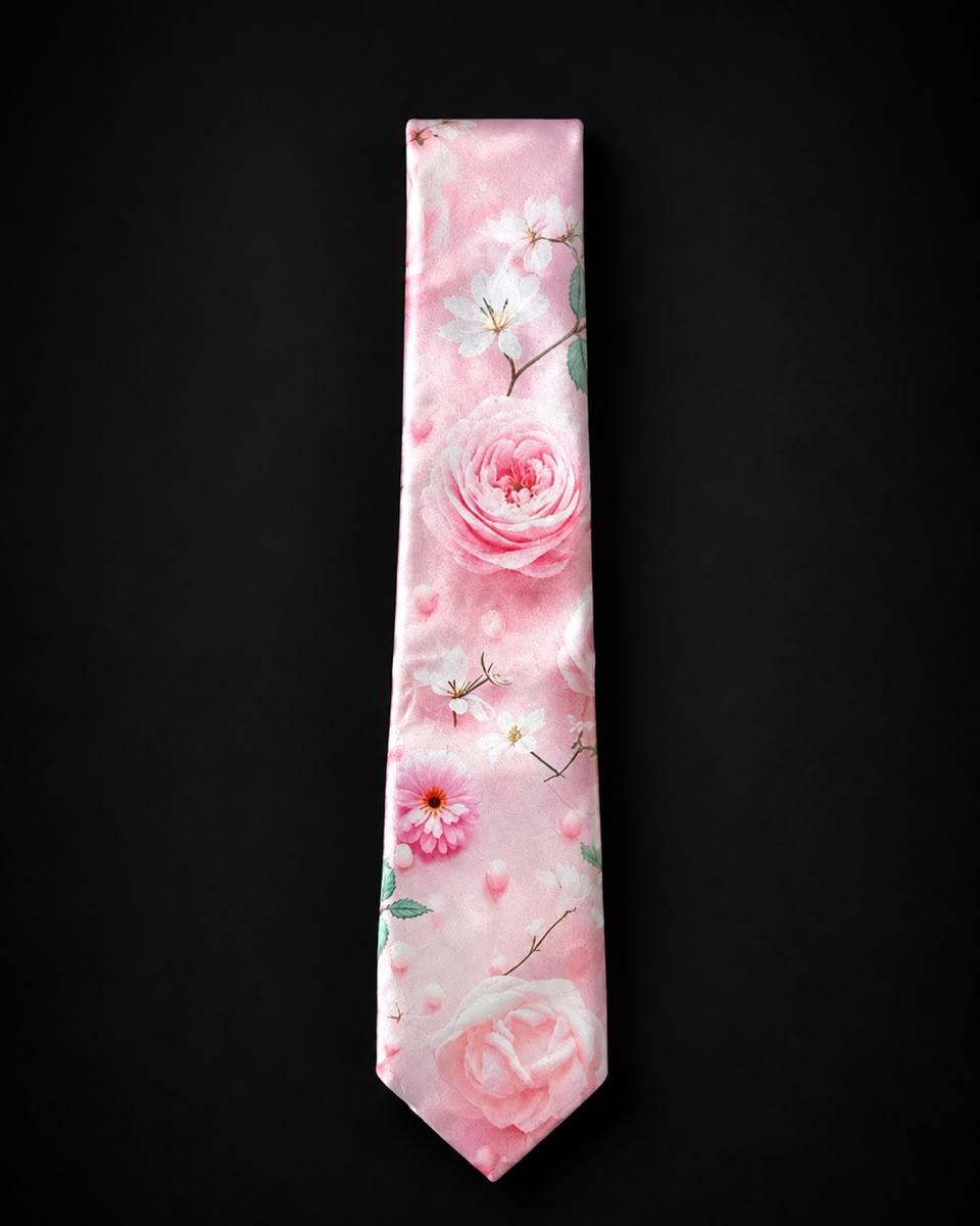 A Floral-print necktie