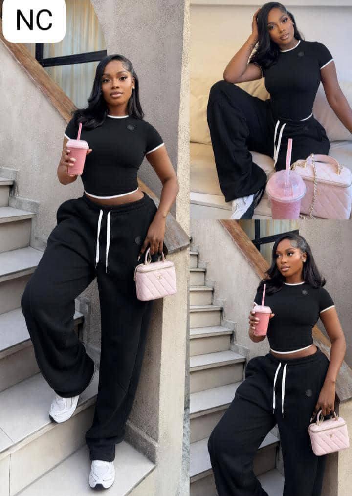 Two piece lounge set(black)
