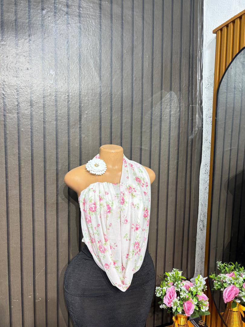 One shoulder cowlneck top