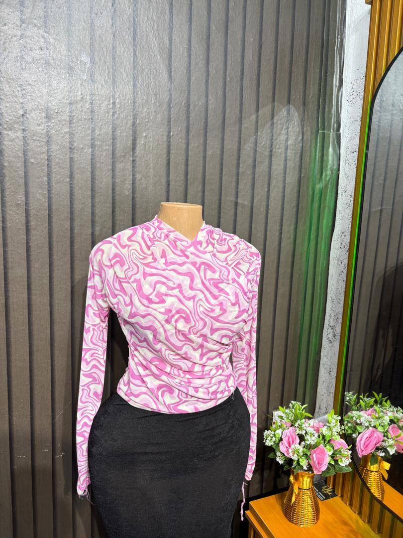 Long-Sleeve Mesh CropTop