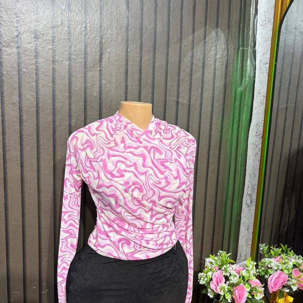 Long-Sleeve Mesh CropTop