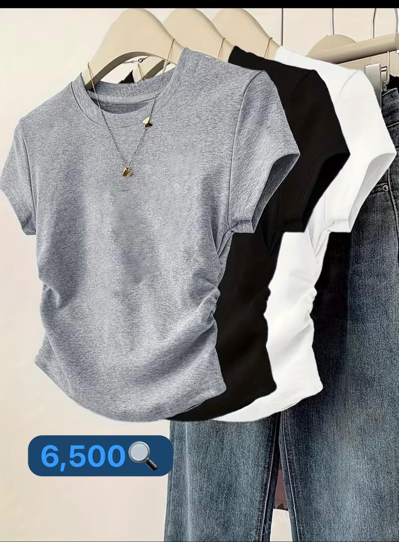 Side- ruched basic top